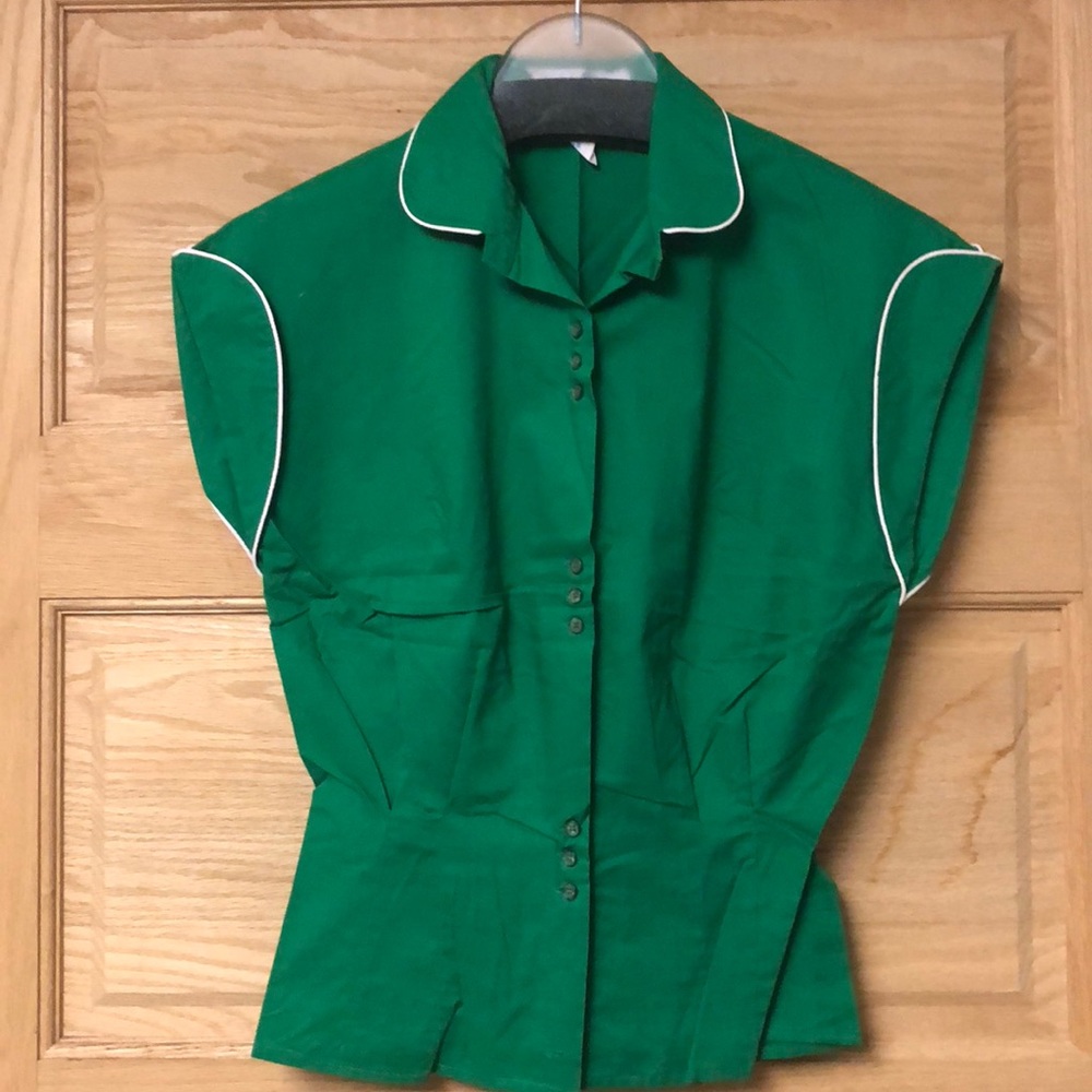 Cygne Green Sleeveless Peplum Top